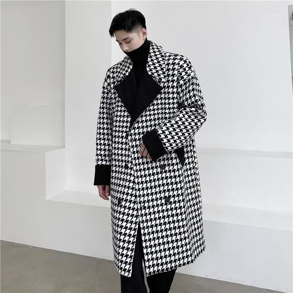 autumn winter male streetwear vintage casual trench jacket men houndstooth double breasted loose plaid woolen trenchcoat1, Black
autumn winter male streetwear vintage casual trench jacket men houndstooth double breasted loose plaid woolen trenchcoat1, Black