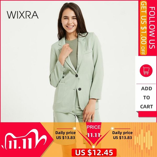 wixra women's blazer summer autumn pretty color green blazer button high street long sleeve coat outerwear 201102, White;black
wixra women's blazer summer autumn pretty color green blazer button high street long sleeve coat outerwear 201102, White;black
