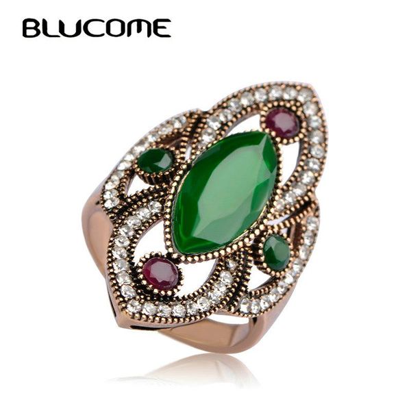 cluster rings blucome turkey style large size wide ring mosaic green resin crystal flower women engagement for party accessories, Golden;silver
cluster rings blucome turkey style large size wide ring mosaic green resin crystal flower women engagement for party accessories, Golden;silver