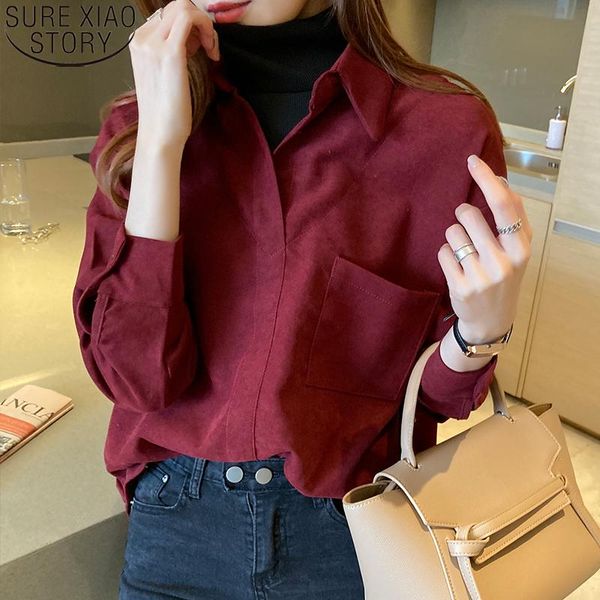 women's blouses & shirts women corduroy blouse 2021 winter clothes office ladies long sleeve shirt female korean fashion loose red blus, White
women's blouses & shirts women corduroy blouse 2021 winter clothes office ladies long sleeve shirt female korean fashion loose red blus, White