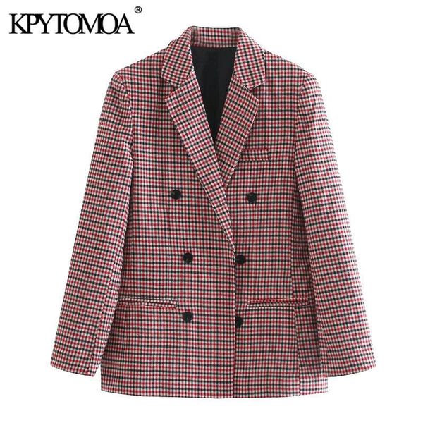 kpytomoa women 2020 fashion office wear double breasted plaid blazer coat vintage long sleeve pockets female outerwear chic, White;black
kpytomoa women 2020 fashion office wear double breasted plaid blazer coat vintage long sleeve pockets female outerwear chic, White;black
