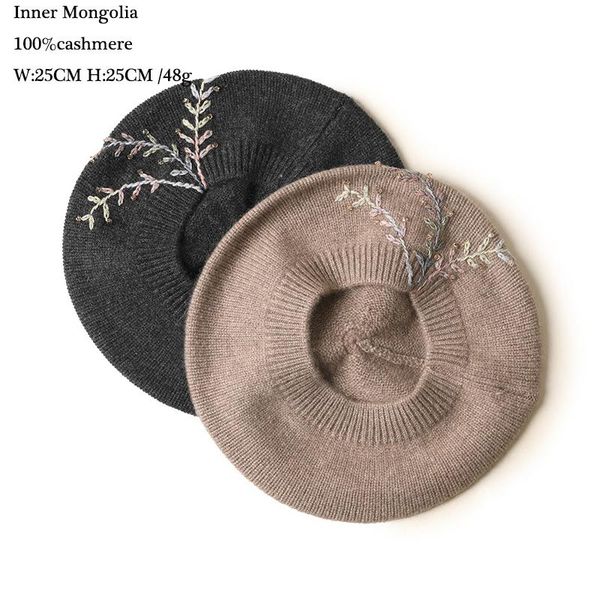 new 100 cashmere beret hat knitted women for ladies embroidered red warm autumn and winter inner mongolia, Blue;gray
new 100 cashmere beret hat knitted women for ladies embroidered red warm autumn and winter inner mongolia, Blue;gray