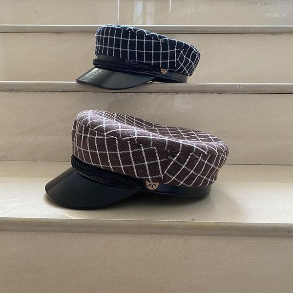 stingy brim hats 202108-25-jx autumn britain lattice pu rope decoration leisure lady octagonal hat men women visors cap1, Blue;gray
stingy brim hats 202108-25-jx autumn britain lattice pu rope decoration leisure lady octagonal hat men women visors cap1, Blue;gray