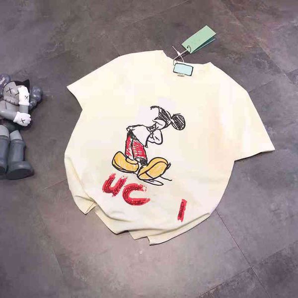 2022 factory wholesale new spring summer fashion gujia sketch drum embroidery sequins casual loose men's and women's short sleeves, White
2022 factory wholesale new spring summer fashion gujia sketch drum embroidery sequins casual loose men's and women's short sleeves, White