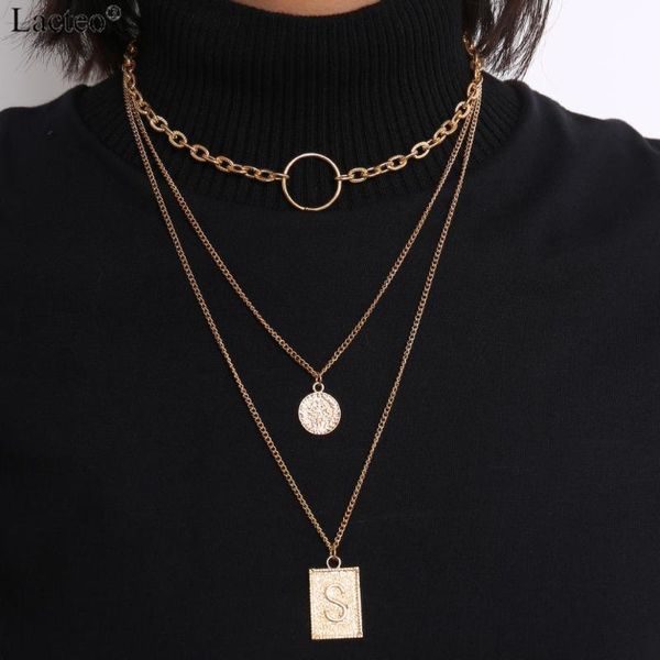 lacteo vintage carved coin letter s pendant necklace jewelry 2020 for women hip hop 3multi layered round circle charm necklace, Silver
lacteo vintage carved coin letter s pendant necklace jewelry 2020 for women hip hop 3multi layered round circle charm necklace, Silver