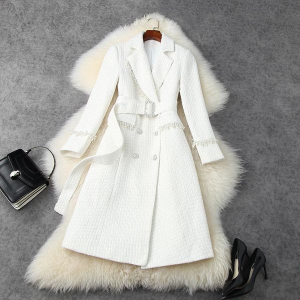 women's wool & blends european and american wear 2021 winter style long sleeve lapel double-breasted beaded belt fashionable tweed coat, Black
women's wool & blends european and american wear 2021 winter style long sleeve lapel double-breasted beaded belt fashionable tweed coat, Black