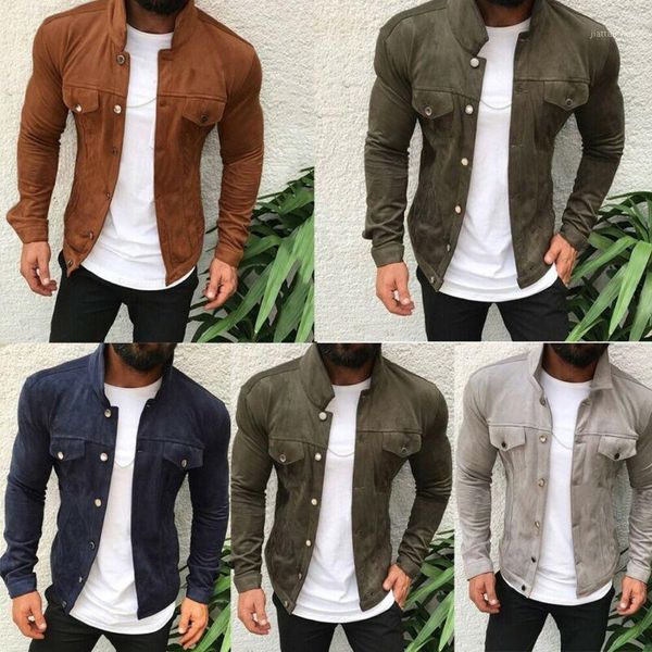 autumn men's casual slim fit jacket coat long sleeve solid button work cargo outwear 1, Black;brown
autumn men's casual slim fit jacket coat long sleeve solid button work cargo outwear 1, Black;brown