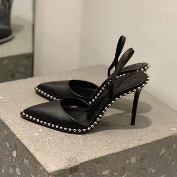 fashion women lady black white poined toes shallow spikes studded high heels shoes slingback pumps sandals thin heels1
fashion women lady black white poined toes shallow spikes studded high heels shoes slingback pumps sandals thin heels1