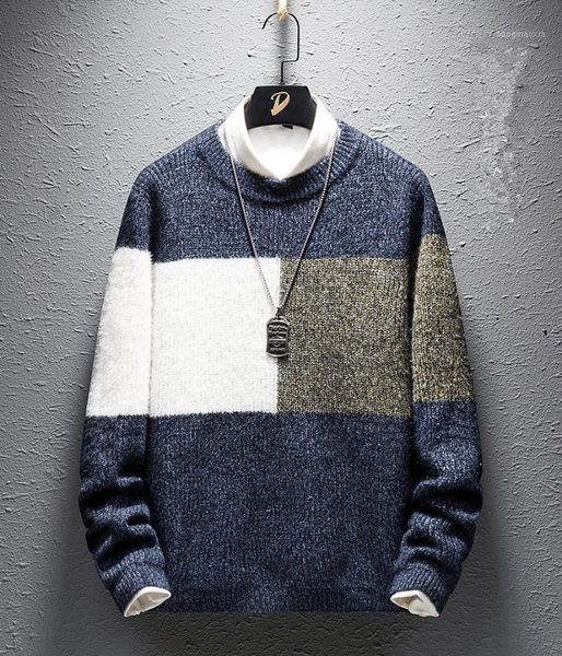 men's sweater 2020 new autumn large size long-sleeved o-neck slim casual fashion contrast1, White;black
men's sweater 2020 new autumn large size long-sleeved o-neck slim casual fashion contrast1, White;black