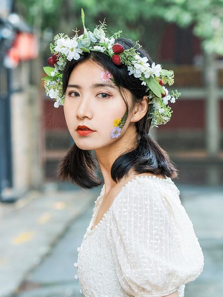 ins japanese and korean bridal garland headdress headband hair ornament mori super fairy wedding dress crown p jewelry silk flower, Silver
ins japanese and korean bridal garland headdress headband hair ornament mori super fairy wedding dress crown p jewelry silk flower, Silver
