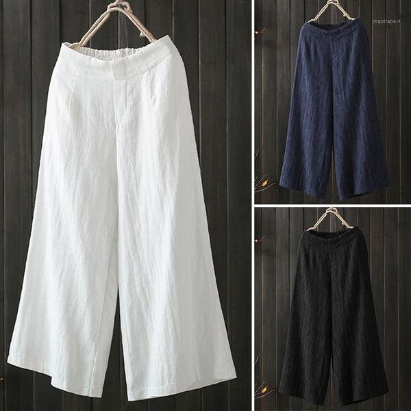 summer leisure simple cotton-wadded mid-waist trousers women's loose nine wide leg pants white pants1, Black;white 
summer leisure simple cotton-wadded mid-waist trousers women's loose nine wide leg pants white pants1, Black;white