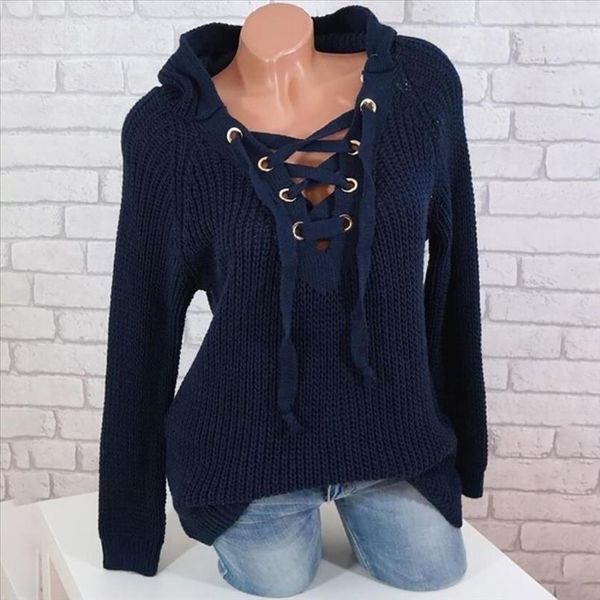 new womens knitted pullover sweaters autumn winter hooded bandage sweaters plus size casual female jumper knitwear, White;black
new womens knitted pullover sweaters autumn winter hooded bandage sweaters plus size casual female jumper knitwear, White;black