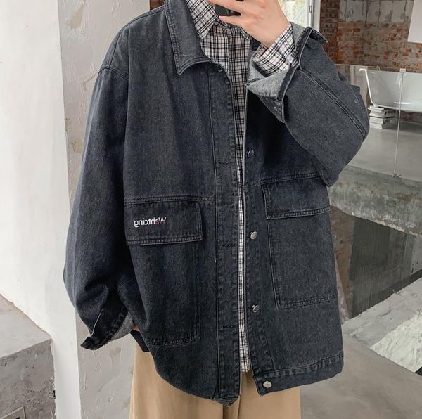 2021 autumn and winter new youth popular men's wash printing loose large size denim jacket fashion casual single breasted top, Black;brown
2021 autumn and winter new youth popular men's wash printing loose large size denim jacket fashion casual single breasted top, Black;brown
