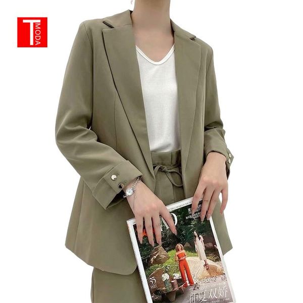 women's suits & blazers tmoda395 2021 women fashion office wear solid green coat vintage long sleeve pockets female outerwear chic ble, White;black
women's suits & blazers tmoda395 2021 women fashion office wear solid green coat vintage long sleeve pockets female outerwear chic ble, White;black