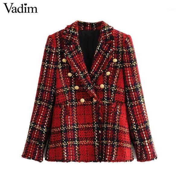 vadim women elegant plaid tweed coat v neck buttons tassels design jacket office wear female casual outwear blusas ca6051, Black;brown
vadim women elegant plaid tweed coat v neck buttons tassels design jacket office wear female casual outwear blusas ca6051, Black;brown