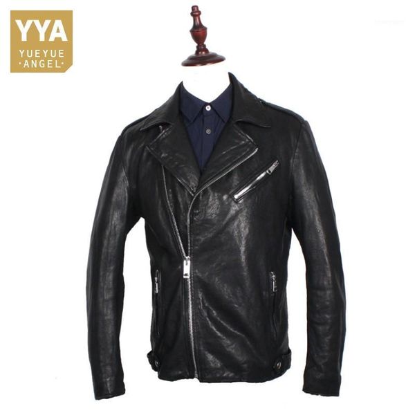 men's leather & faux classic mens sheepskin real jacket autumn motorcycle biker genuine man zipper lapel collar outerwear coat1, Black
men's leather & faux classic mens sheepskin real jacket autumn motorcycle biker genuine man zipper lapel collar outerwear coat1, Black