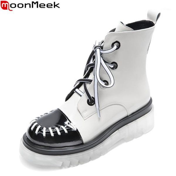 boots moonmeek 2021 genuine leather med heels round toe platform shoes woman fashion mixed colors ankle black1, Black
boots moonmeek 2021 genuine leather med heels round toe platform shoes woman fashion mixed colors ankle black1, Black