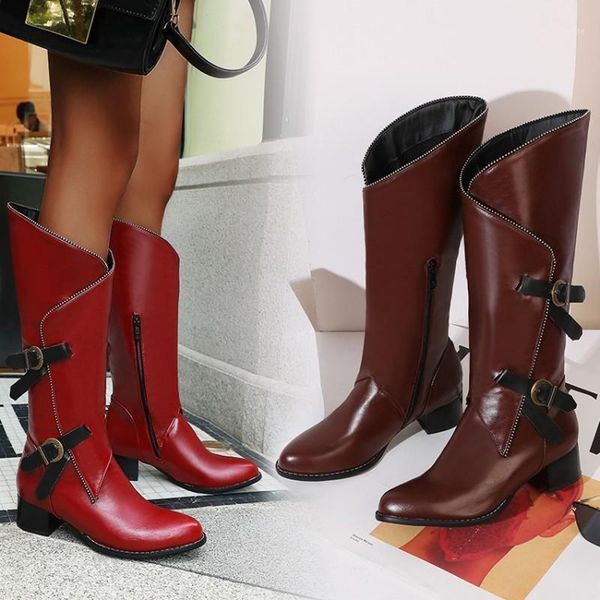 women knee high boots soft pu leather med heel fashion knee winter boots comfortable zipper buckle woman long shoes maziao1, Black
women knee high boots soft pu leather med heel fashion knee winter boots comfortable zipper buckle woman long shoes maziao1, Black