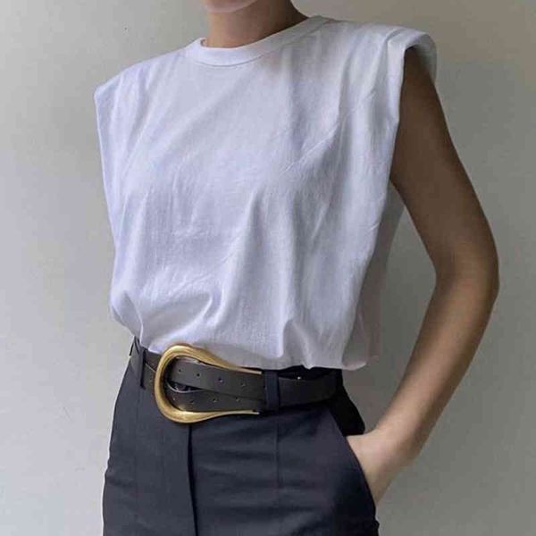 office lady tank women fashion sleeveless soild shirts with shoulder pad summer loose casual elegant clothes, White
office lady tank women fashion sleeveless soild shirts with shoulder pad summer loose casual elegant clothes, White