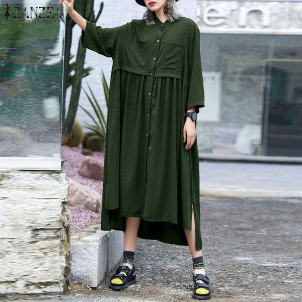 casual dresses women's autumn sundress zanzea 2021 vintage stiching shirt dress long sleeve midi vestidos female solid robe plus size, Black;gray
casual dresses women's autumn sundress zanzea 2021 vintage stiching shirt dress long sleeve midi vestidos female solid robe plus size, Black;gray