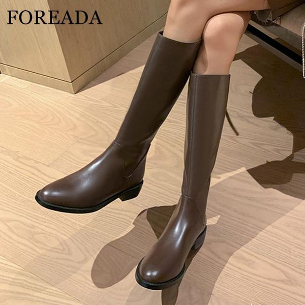 foreada natural genuine leather knee high boots women med heel riding boots block heel long zip female shoes autumn black
foreada natural genuine leather knee high boots women med heel riding boots block heel long zip female shoes autumn black
