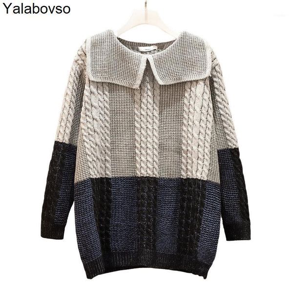 large size women's winter contrast core spun yarn sweater color fashion knitwear amd pullovers female o neck1, White;black
large size women's winter contrast core spun yarn sweater color fashion knitwear amd pullovers female o neck1, White;black