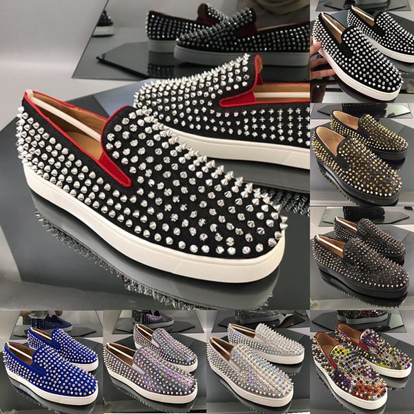 australia platform mens womens casual shoes new fashion sneakers red bottom slip-on silver spikes adorn toecap big size 12 13, Black
australia platform mens womens casual shoes new fashion sneakers red bottom slip-on silver spikes adorn toecap big size 12 13, Black
