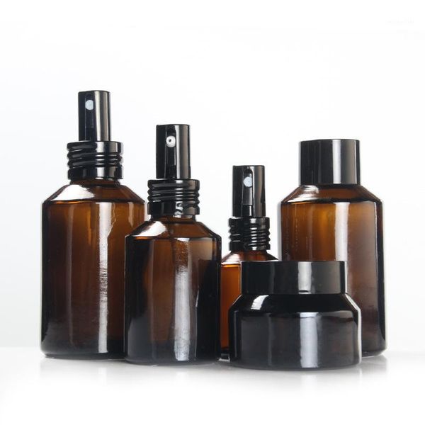 storage bottles & jars 30-100ml brown glass empty lotions pump bottle refillable vial for essential oil cosmetic cream container1
storage bottles & jars 30-100ml brown glass empty lotions pump bottle refillable vial for essential oil cosmetic cream container1
