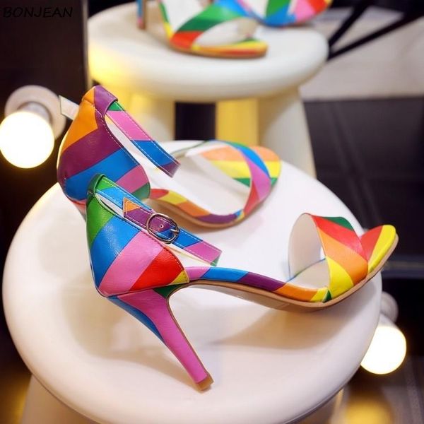 summer new women's sandals fashion rainbow color pointed toe peep toe ladies party shoes thin heel ankle buckle women sandals, Black
summer new women's sandals fashion rainbow color pointed toe peep toe ladies party shoes thin heel ankle buckle women sandals, Black