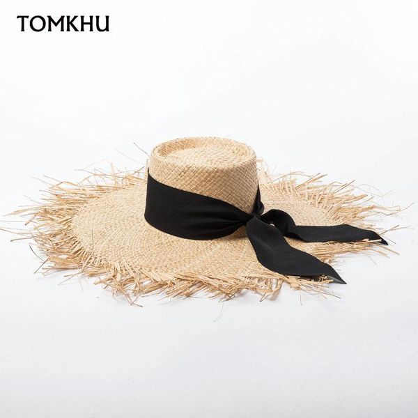 wide brim hats tomkhu classical women fringed straw hat black ribbon bowknot raffia sun ladies travel beach cap summer bucket, Blue;gray
wide brim hats tomkhu classical women fringed straw hat black ribbon bowknot raffia sun ladies travel beach cap summer bucket, Blue;gray