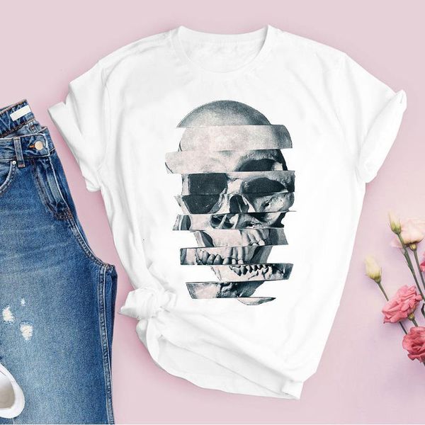 women graphic fashion skull horror casual funny short sleeve print lady tees clothing female t shirt womens t-shirt, White
women graphic fashion skull horror casual funny short sleeve print lady tees clothing female t shirt womens t-shirt, White