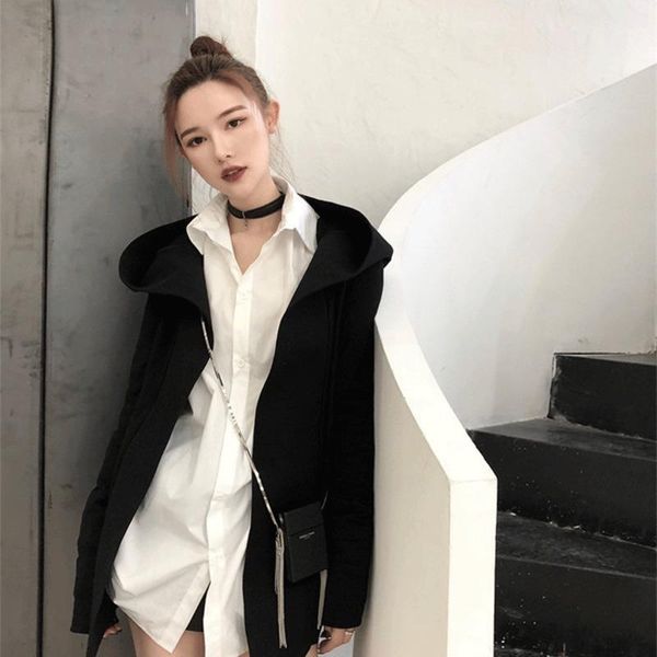 early autumn of 2020 the new cool character wizard hat show thin cut irregular hooded fleece jacket1, Black
early autumn of 2020 the new cool character wizard hat show thin cut irregular hooded fleece jacket1, Black
