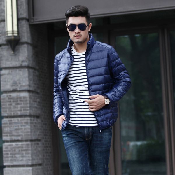 new lightweight short warm large down jaet men's stand collar, Black
new lightweight short warm large down jaet men's stand collar, Black