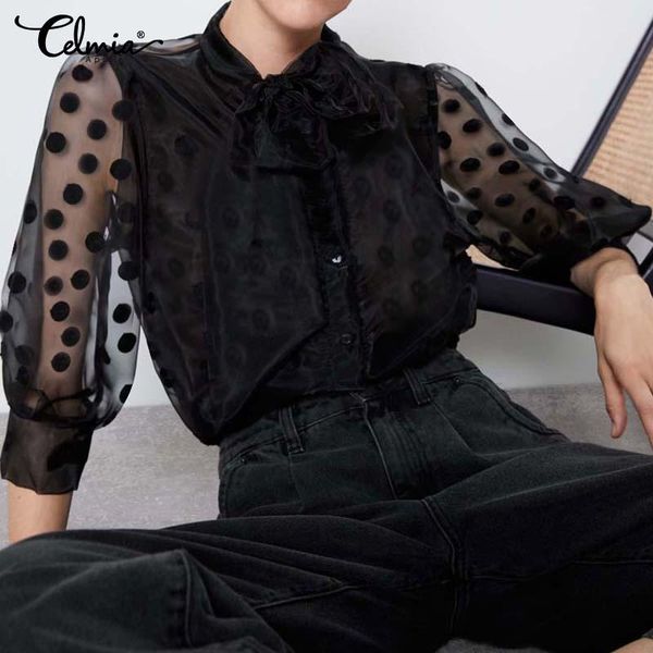 5xl women 2020 polka dots chic see through blouse celmia mesh sheer shirts female office bow tie 3/4 sleeve plus size blusas, White
5xl women 2020 polka dots chic see through blouse celmia mesh sheer shirts female office bow tie 3/4 sleeve plus size blusas, White
