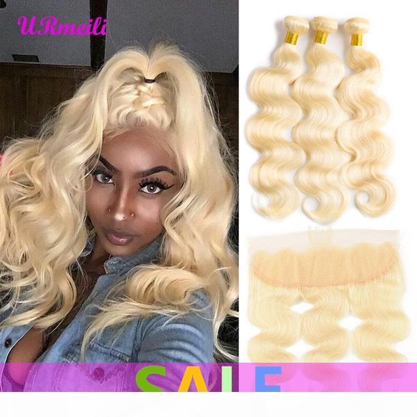 10a brazilian virgin hair 613 blonde bundles with frontal urmeili body wave 3 bundles with 13*4 ear to ear lace frontal closure dhage, Black;brown
10a brazilian virgin hair 613 blonde bundles with frontal urmeili body wave 3 bundles with 13*4 ear to ear lace frontal closure dhage, Black;brown