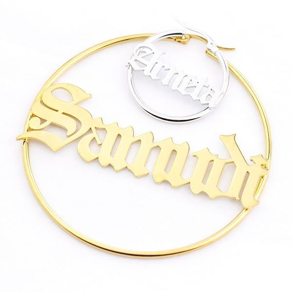 personalized women big earrings custom any name jewelry old english font stainless steel circle round pendientes mujer gift 200923, Golden;silver
personalized women big earrings custom any name jewelry old english font stainless steel circle round pendientes mujer gift 200923, Golden;silver