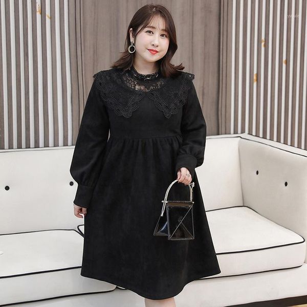 women's spring lace stitching dress plus size knee length casual dress 100kg can be worn1, Black;gray
women's spring lace stitching dress plus size knee length casual dress 100kg can be worn1, Black;gray