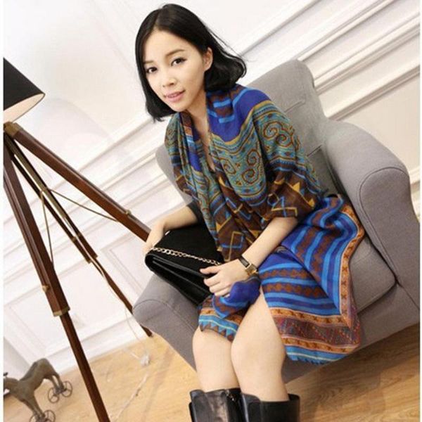silk striped scarves new bohemian national wind diamond geometric pattern oversized silk scarf loop scarf snood, Blue;gray
silk striped scarves new bohemian national wind diamond geometric pattern oversized silk scarf loop scarf snood, Blue;gray