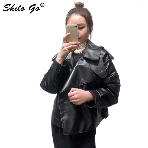 casual leather jacket women spring streetwear loose large lapel collar lantern sleeve sheepskin genuine leather coat female1, Black;brown
casual leather jacket women spring streetwear loose large lapel collar lantern sleeve sheepskin genuine leather coat female1, Black;brown