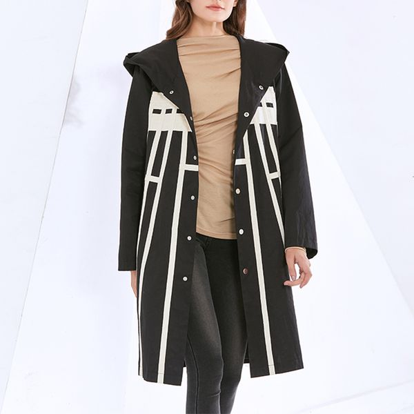 unua amo 2021 hooded women's windbreaker european style spring long coat fashion hit color weave striped trench female yy119a, Black;white
unua amo 2021 hooded women's windbreaker european style spring long coat fashion hit color weave striped trench female yy119a, Black;white