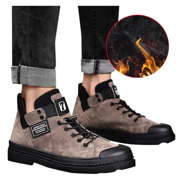 men's retro high-casual warm fur plush insole boots wild thick-soled plus velvet tooling shoes warmer hiking snow boots, Black
men's retro high-casual warm fur plush insole boots wild thick-soled plus velvet tooling shoes warmer hiking snow boots, Black