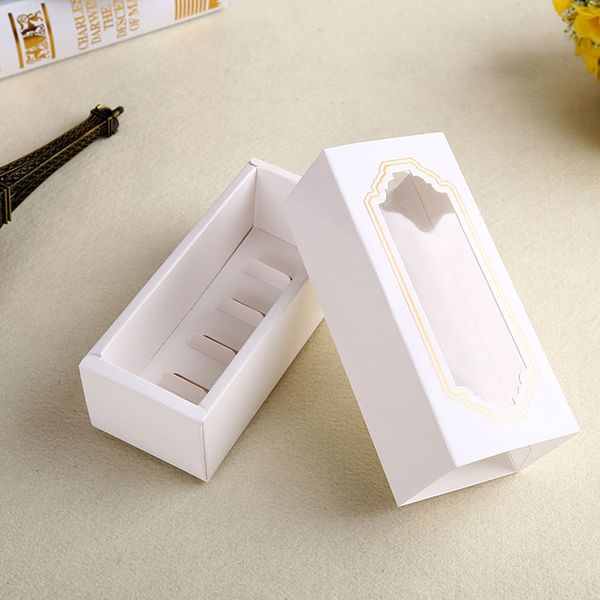 white macaron box with transparent window dessert chocolate pastry packaging boxes
white macaron box with transparent window dessert chocolate pastry packaging boxes