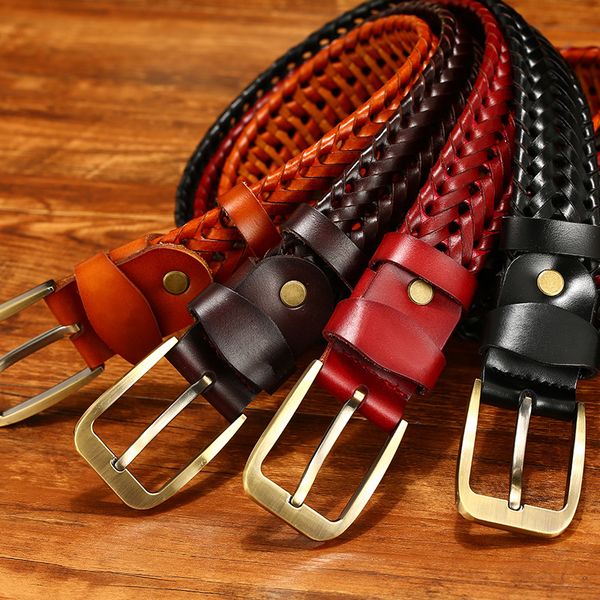 2021 new mens belts luxury fashion genuine leather braided real cow straps men jeans wide girdle male wao0, Black;brown
2021 new mens belts luxury fashion genuine leather braided real cow straps men jeans wide girdle male wao0, Black;brown