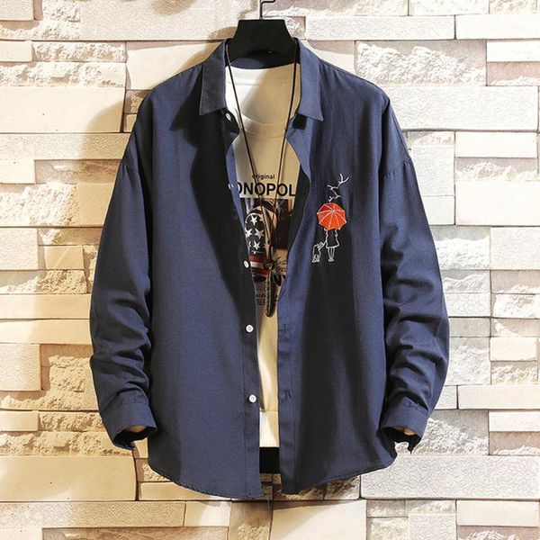 men's casual shirts mens long sleeve shirt blouse autumn 2021 fashion embroidery patchwork lapel solid streetwear men chemise homme1, White;black
men's casual shirts mens long sleeve shirt blouse autumn 2021 fashion embroidery patchwork lapel solid streetwear men chemise homme1, White;black