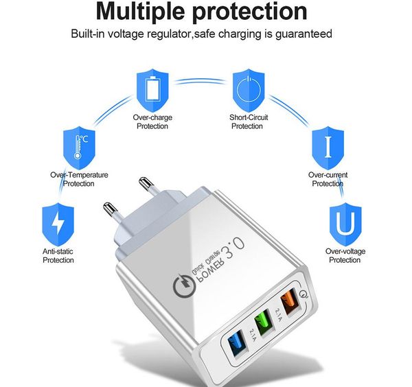 3 ports fast charger qc 3.0 3.1a usb charger fast charger uk eu / us plug for mobile phone charge
3 ports fast charger qc 3.0 3.1a usb charger fast charger uk eu / us plug for mobile phone charge