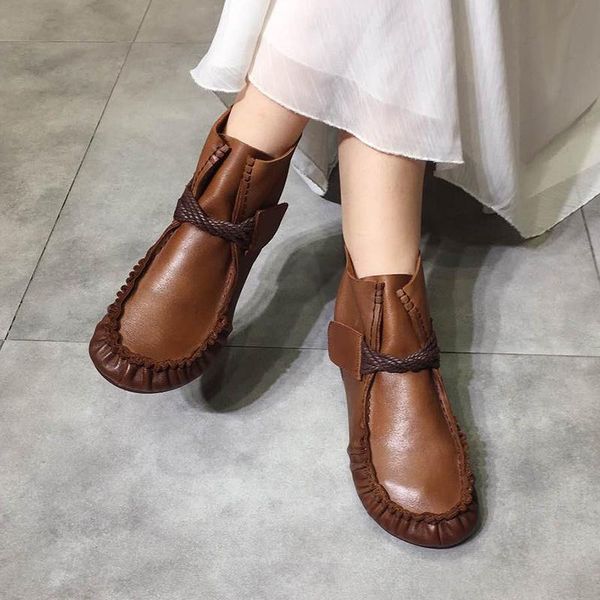 boots handmade women's hook and loop leather short flat shoes casual 2021 autumn winter, Black
boots handmade women's hook and loop leather short flat shoes casual 2021 autumn winter, Black