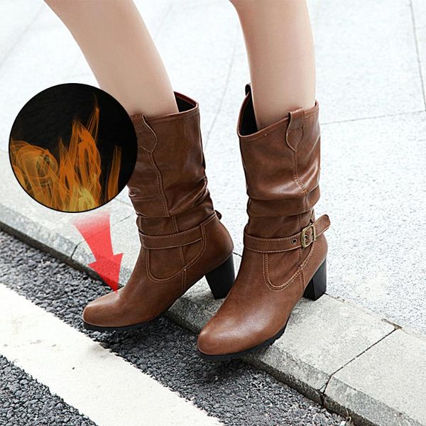 plus size 34-43 new autumn winter mid-calf women boots high heels warm plush pu leather boots mid calf ladies, Black
plus size 34-43 new autumn winter mid-calf women boots high heels warm plush pu leather boots mid calf ladies, Black