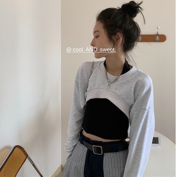egw6o gray western style sweatersweater umbilical short long-sleeved chic sweatercoat half women's round neck coat trendy gw7vl, Black
egw6o gray western style sweatersweater umbilical short long-sleeved chic sweatercoat half women's round neck coat trendy gw7vl, Black