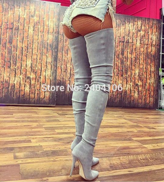 2020 fashion faux suede black grey crotch boots winter stretch over the knee crepe zip booties women thigh high stiletto boots
2020 fashion faux suede black grey crotch boots winter stretch over the knee crepe zip booties women thigh high stiletto boots