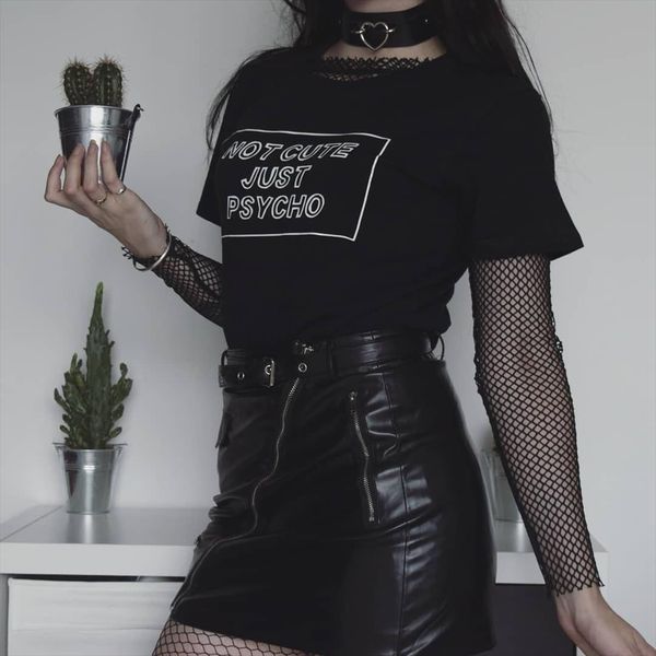 not cute just psycho t shirt funny women graphic tees shirts tumblr grunge style t shirt women short sleeve o neck shirt, White
not cute just psycho t shirt funny women graphic tees shirts tumblr grunge style t shirt women short sleeve o neck shirt, White
